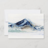 Waterverf Bergen RSVP Kaart Trouwen Navy White (Achterkant)