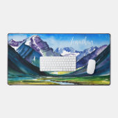 Waterverf bergen Schilderachtig landschap Bureaumat (Keyboard & Muis)
