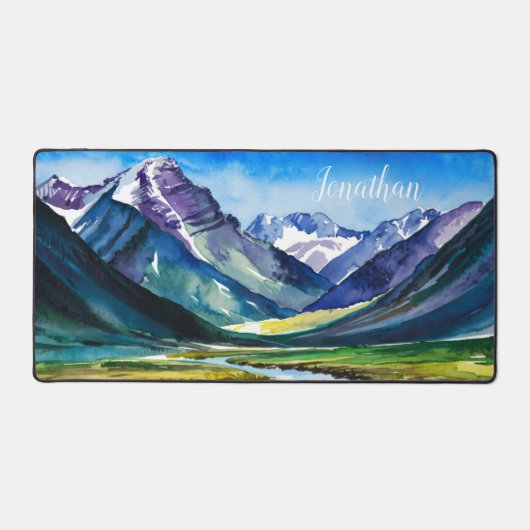 Waterverf bergen Schilderachtig landschap Bureaumat (Voorkant)