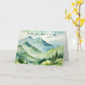 Waterverf Bergen Sympathie Kaart (Gele Bloem)