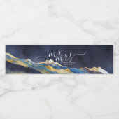 Waterverf bergen Weddenschap waterflesetiket Waterfles Etiket (Enkel label)