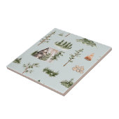 Waterverf Berghut Bos Naadloos Patroon Tegeltje (Zijkant)