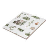 Waterverf Berghut Bos Naadloos Patroon Tegeltje (Zijkant)