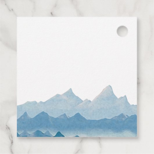 Waterverf bergketen bruiloft dank u bedankjes labels (Achterkant)