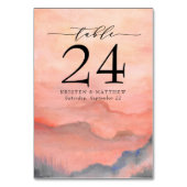 Waterverf bergkoraalzonsondergang kaart (Achterkant)