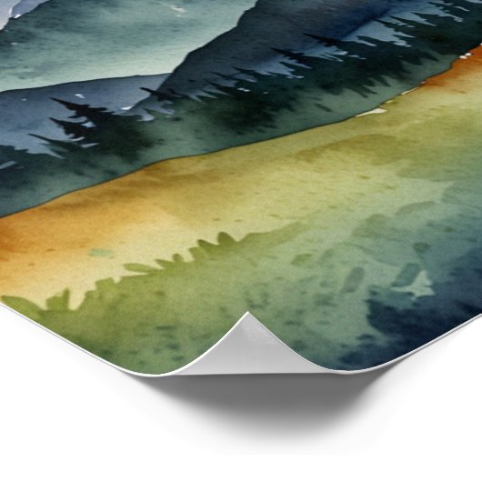 WATERVERF BERGKUNST POSTER (Hoek)