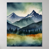 WATERVERF BERGKUNST POSTER (Voorkant)