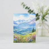 Waterverf berglandschap achtergrond briefkaart (Staand voorkant)