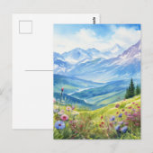 Waterverf berglandschap achtergrond briefkaart (Voorkant / Achterkant)