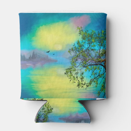 Waterverf berglandschap blikjeskoeler (Achterkant)