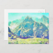 Waterverf Berglandschap Briefkaart (Voorkant / Achterkant)
