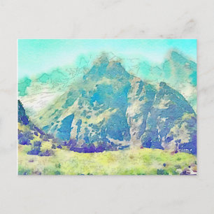 Waterverf Berglandschap Briefkaart
