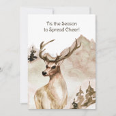 Waterverf Berglandschap met Herten Feestdagenkaart (Voorkant)