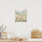 Waterverf Berglandschap Muur kunst Poster (Keuken)