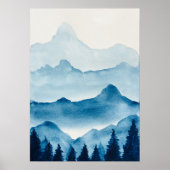 Waterverf berglandschap poster (Voorkant)