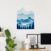 Waterverf berglandschap poster (Thuiskantoor)
