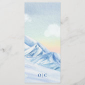 Waterverf Berglandschap Rustic Wedding Menu (Achterkant)