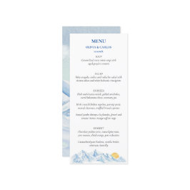 Waterverf Berglandschap Rustic Wedding Menu