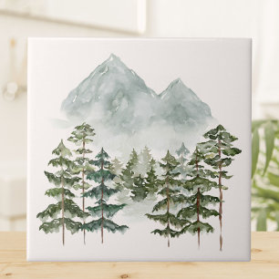 Waterverf Berglandschap Uitzicht Tegeltje