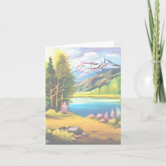 Waterverf bergmeer aanpasbaar kaart (Voorkant)