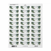 Waterverf Bergmeer Bos Bruiloft Retouradres Etiket (Full Sheet)