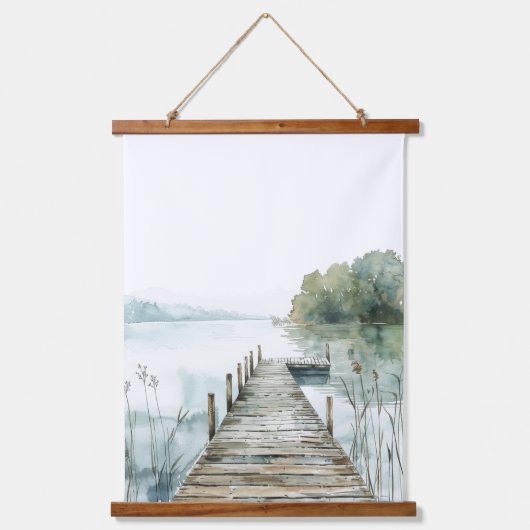 Waterverf Bergmeer Hangend Wandkleed (Voorkant)