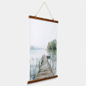 Waterverf Bergmeer Hangend Wandkleed (Gebogen)