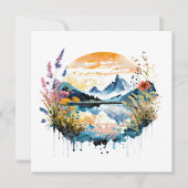 Waterverf bergscène kaart (Voorkant)