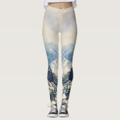 Waterverf Bergscène Leggings (Voorkant)