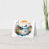 Waterverf bergscène notitiekaartje (Voorkant)