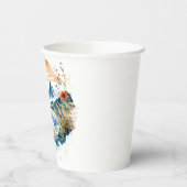 Waterverf bergscène papieren bekers (Links)