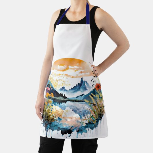 Waterverf bergscène schort (Insitu)