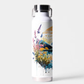 Waterverf bergscène waterfles (Voorkant)