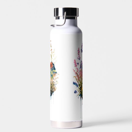 Waterverf bergscène waterfles (Rechts)