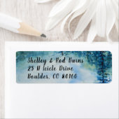 Waterverf Bergsneeuw Evergreen Trees Etiket (Insitu)