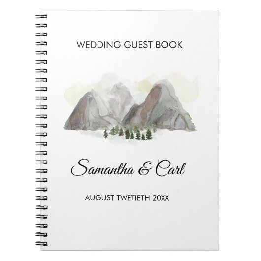 Waterverf bergt bruidsschat notitieboek (Voorkant)