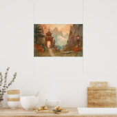 Waterverf bergweggateway naar een nieuwe wereld poster (Keuken)