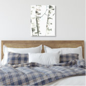 Waterverf Berkenbomen met Blue Sky Wrapped Canva Canvas Afdruk (Insitu (Slaapkamer))