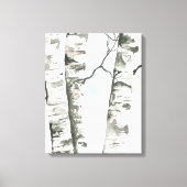 Waterverf Berkenbomen met Blue Sky Wrapped Canva Canvas Afdruk (Voorkant)