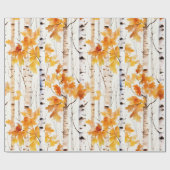 Waterverf berkenboompatroon cadeaupapier (Vlak)