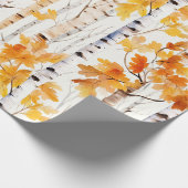 Waterverf berkenboompatroon cadeaupapier (Hoek)