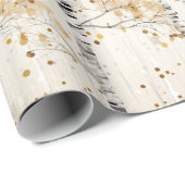 Waterverf berkenboompatroon cadeaupapier (Rol Hoek)