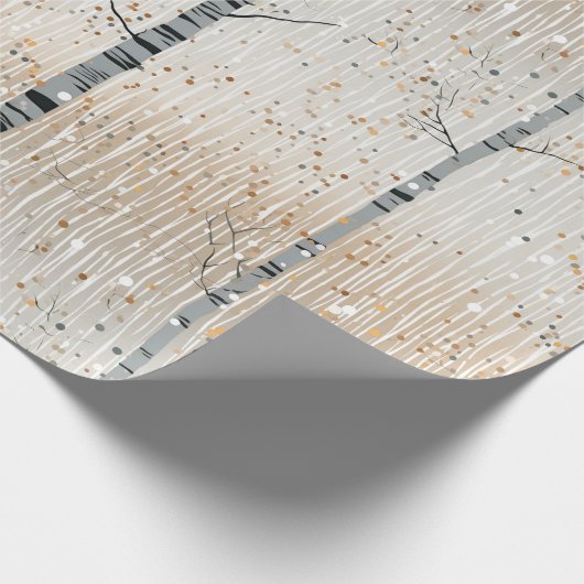 Waterverf berkenboompatroon cadeaupapier (Hoek)