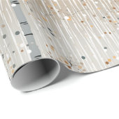 Waterverf berkenboompatroon cadeaupapier (Rol Hoek)