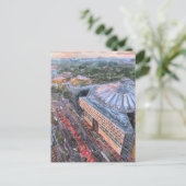 Waterverf Berlijn. Avond over Sony Center en Ti Briefkaart (Staand voorkant)