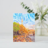 Waterverf Berlijn. Avondstemming in Monbijoupark Briefkaart (Staand voorkant)