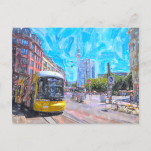 Waterverf Berlijn. De hoofdplaats is Hackescher Ma Briefkaart