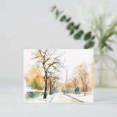 Waterverf Berlin Funkturm Herfst Briefkaart (Staand voorkant)