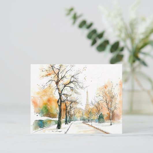 Waterverf Berlin Funkturm Herfst Briefkaart (Staand voorkant)