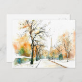 Waterverf Berlin Funkturm Herfst Briefkaart (Voorkant / Achterkant)